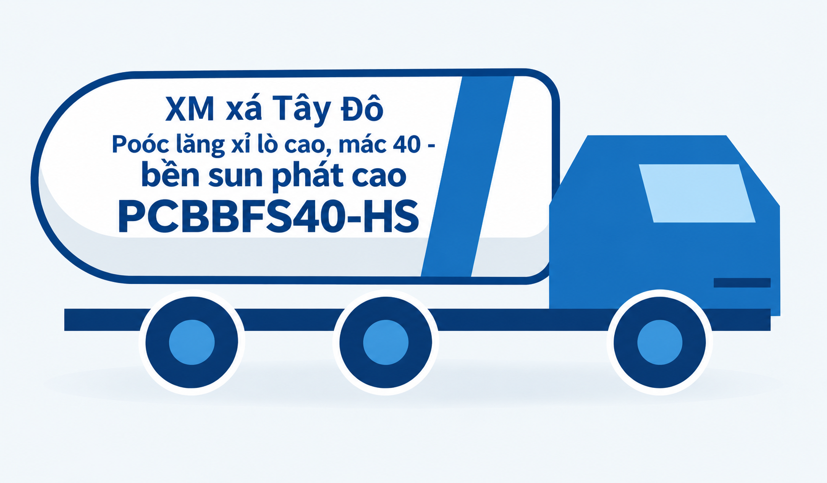 Xe bồn xi măng xanh trắng